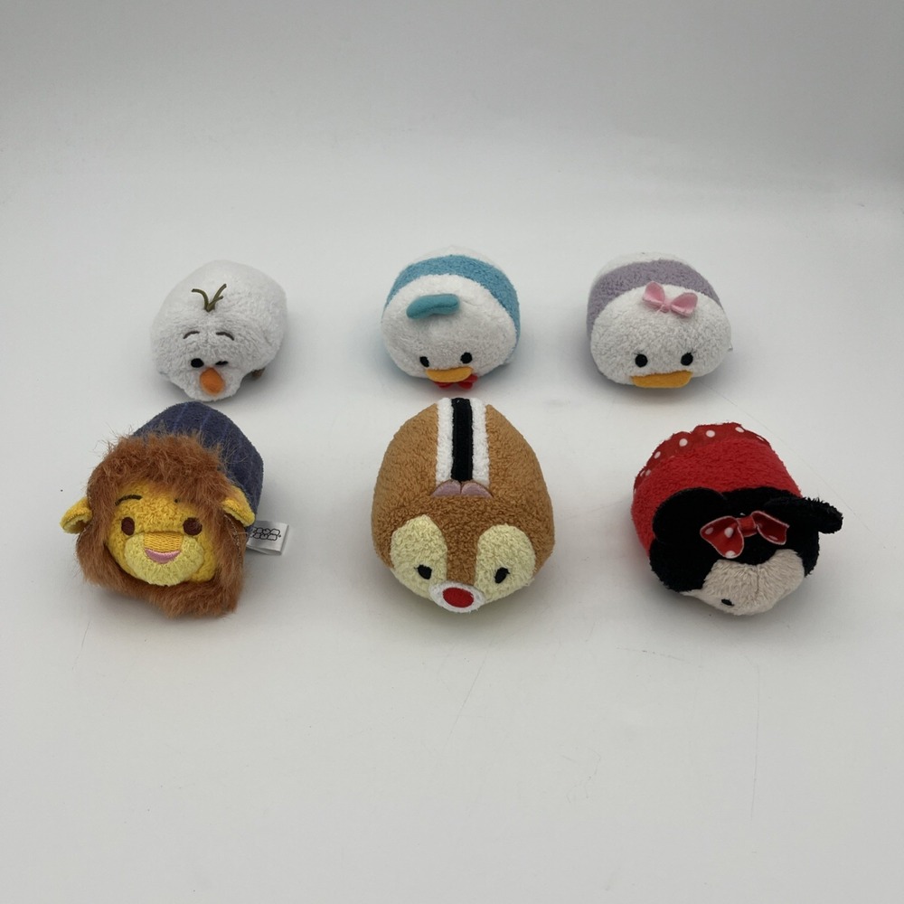 Disney Store Tsum Tsum Mini Plush Toy lot of 6 Characters with Tag